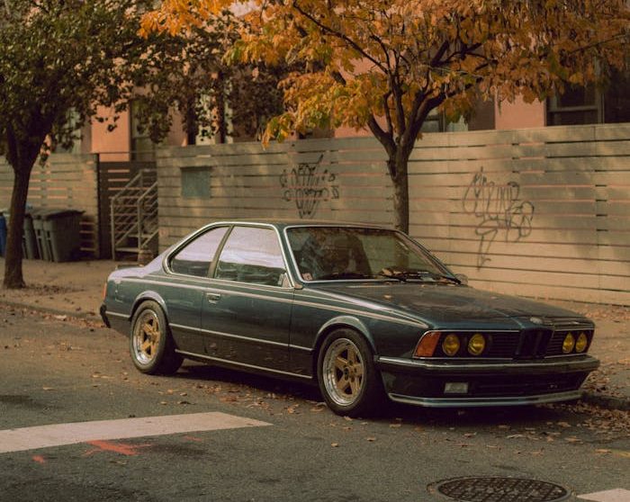 A car parked on the side of the street